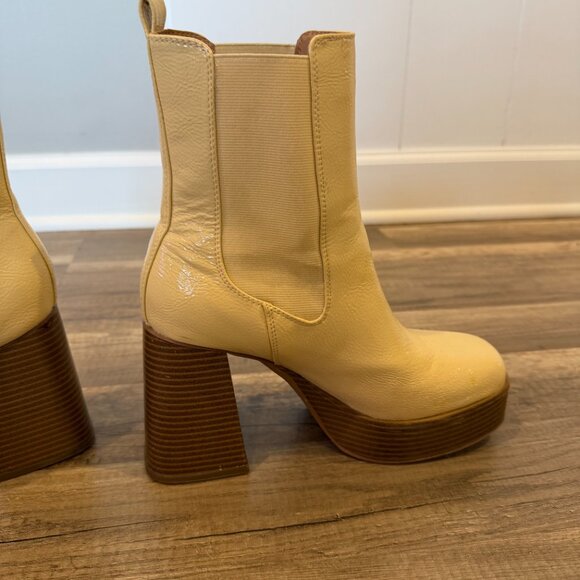 Circus NY by Sam Edelman Stace Vanilla Bean Glossy Boots Women's Size 8 - Picture 7 of 9